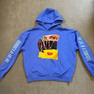 Official Taylor Swift THE LIFE OF A SHOWGIRL Violet Blue Hoodie - Brand New